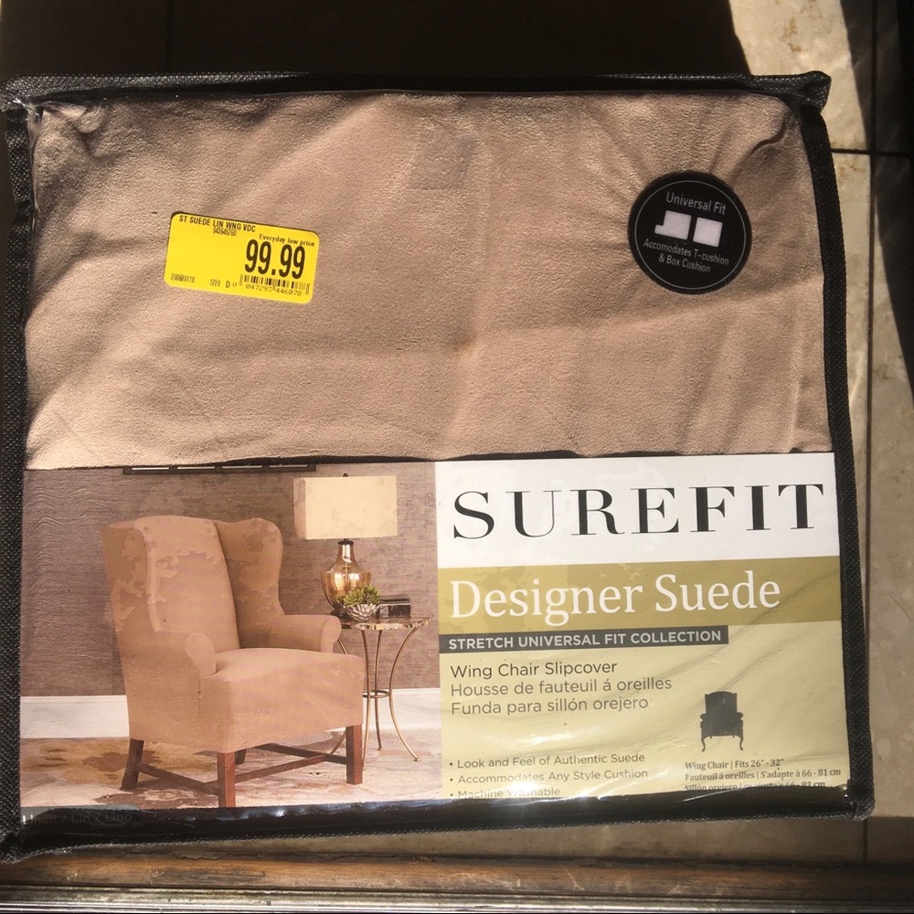 Surefit suede wing chair slipcover